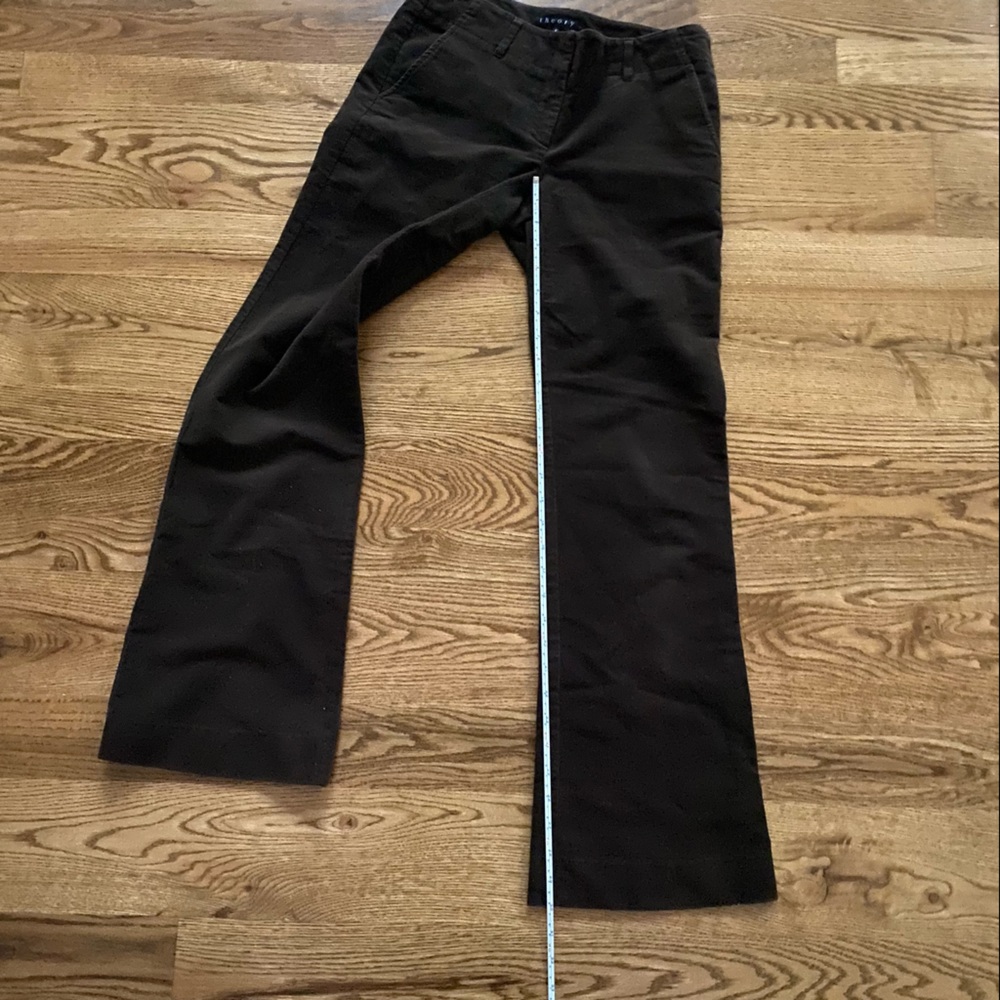Theory brown velvet pants women size 2 plush feel with stretch dark academia - Picture 4 of 6